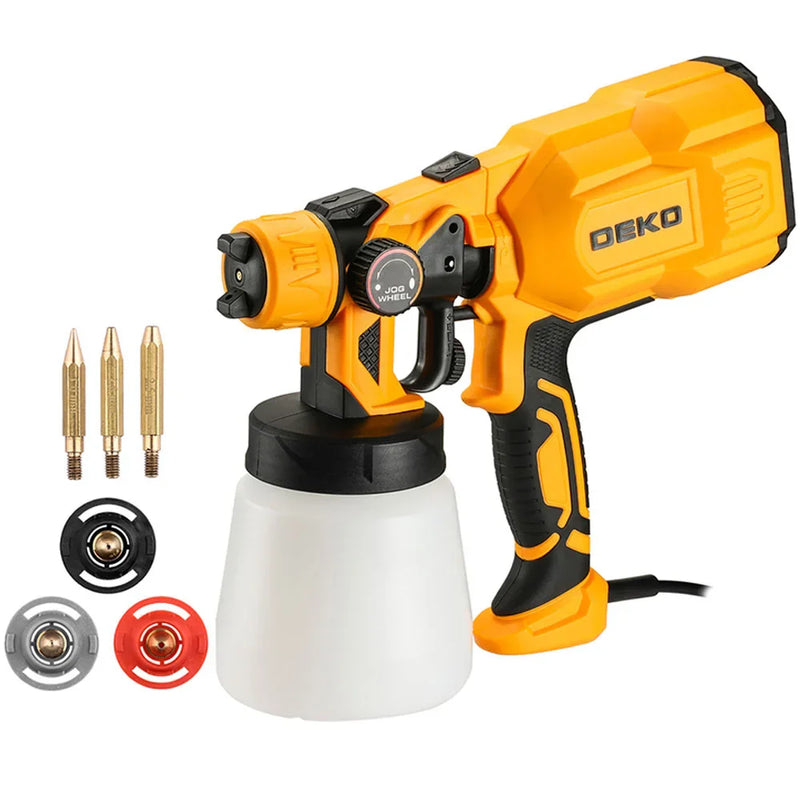 Pistola de Pintura Pulverizadora HVLP Elétrica 550W 110V 800ml 3 Bicos e Acessórios DEKO